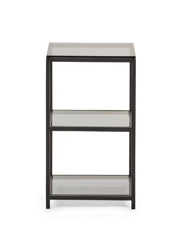 Chicago Tall Narrow Side Table Smoked Glass - Image 3