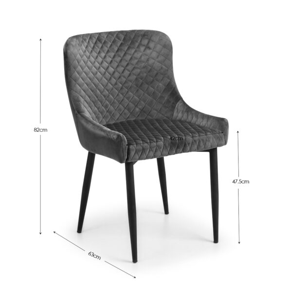 Como White High Gloss Table and 4 Grey Luxe Chairs - Image 2