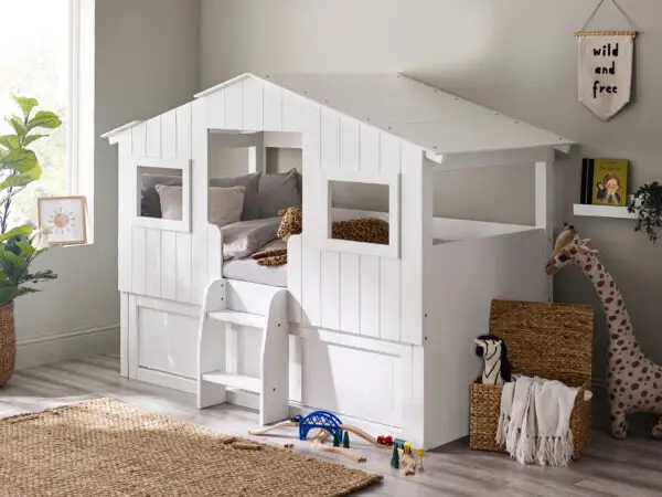 Acorn Treehouse Midsleeper & Storage Unit - White - Image 2