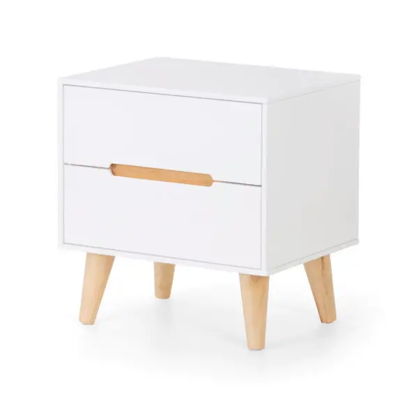 Alicia 2 Drawer Bedside - White - Image 2