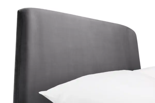 Frida Curved Velvet 150cm King Bed - Grey - Image 6