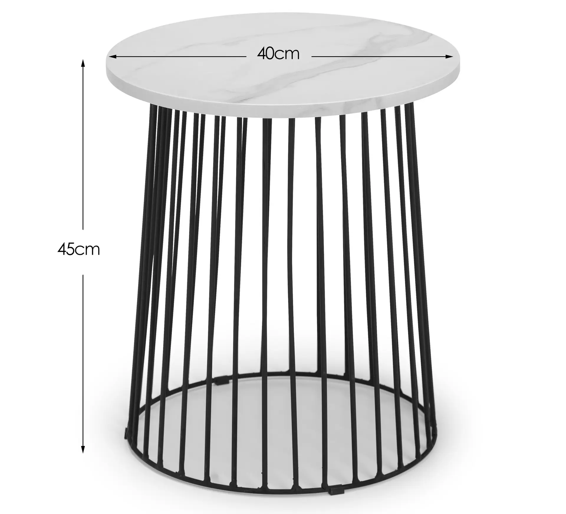 Broadway Round Lamp Table - White Marble - Image 6