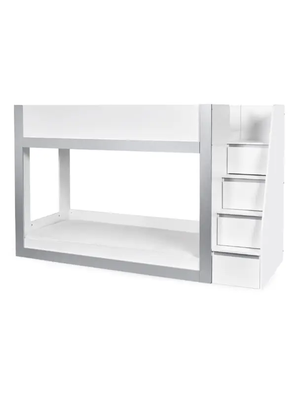 Gaia 90cm Single Bunk Bed - White and Silver - Image 5