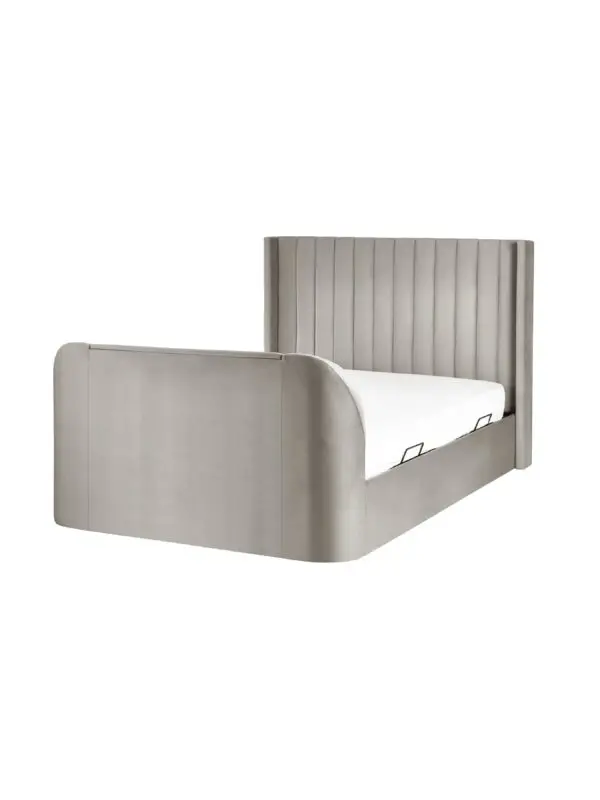Clara Ottoman TV Bed 135cm - Light Grey - Image 10