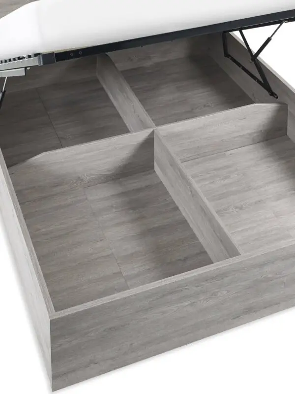 Bali Ottoman Storage 135cm Double Bed - Grey Oak - Image 8
