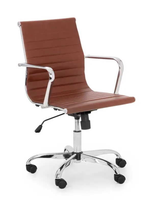 Gio Brown & Chrome Office Chair - Image 2
