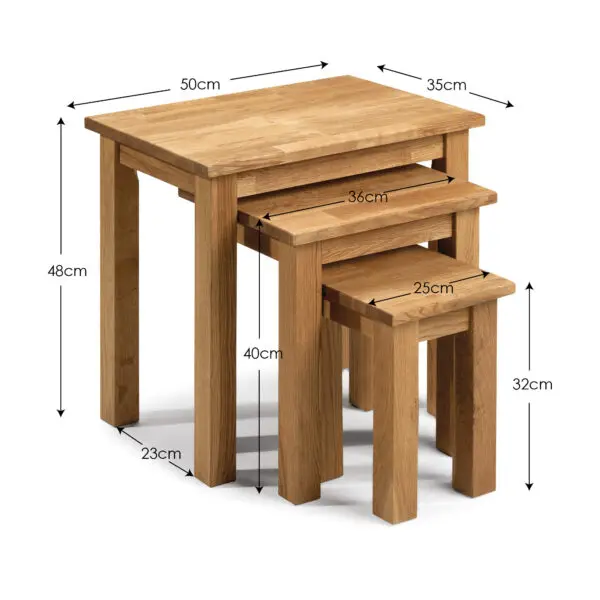 Coxmoor Nest Of 3 Tables - Oak - Image 3