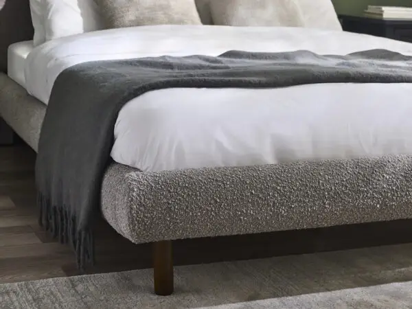 Hannah Double Bed 135Cm - Grey Boucle - Image 7