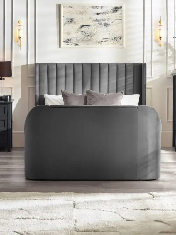 Clara Ottoman TV Bed 135cm - Dark Grey - Image 3