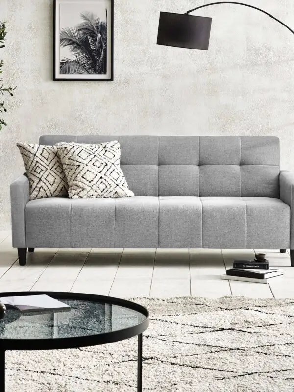 Alfie 3 Seater Grey Linen Storage Sofabed - Image 4