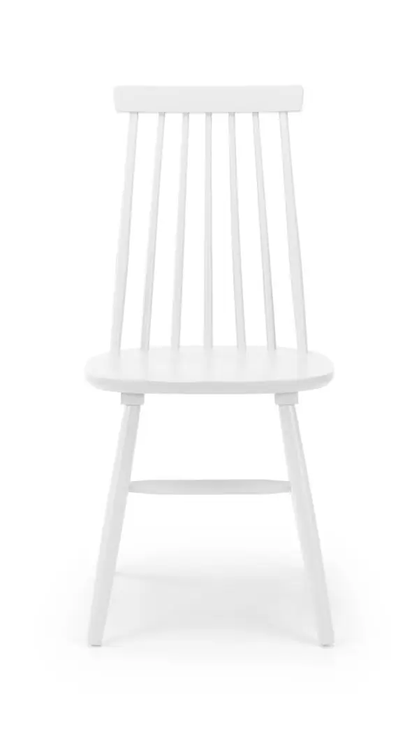 Set Of 2 Alassio Spindle Back Dining Chairs - White - Image 3