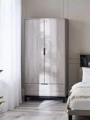 Bali 2 Door 1 Drawer Wardrobe - Grey Oak