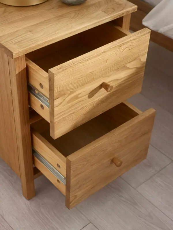 Coxmoor 2 Drawer Bedside - Oak - Image 6