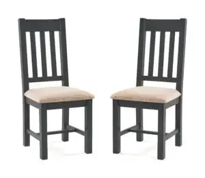 Set Of 2 Bordeaux Dining Chairs Dark Grey
