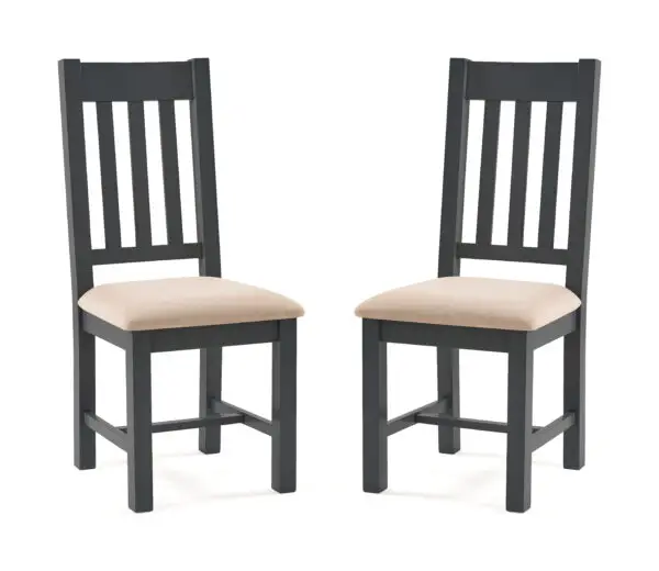 Set Of 2 Bordeaux Dining Chairs Dark Grey