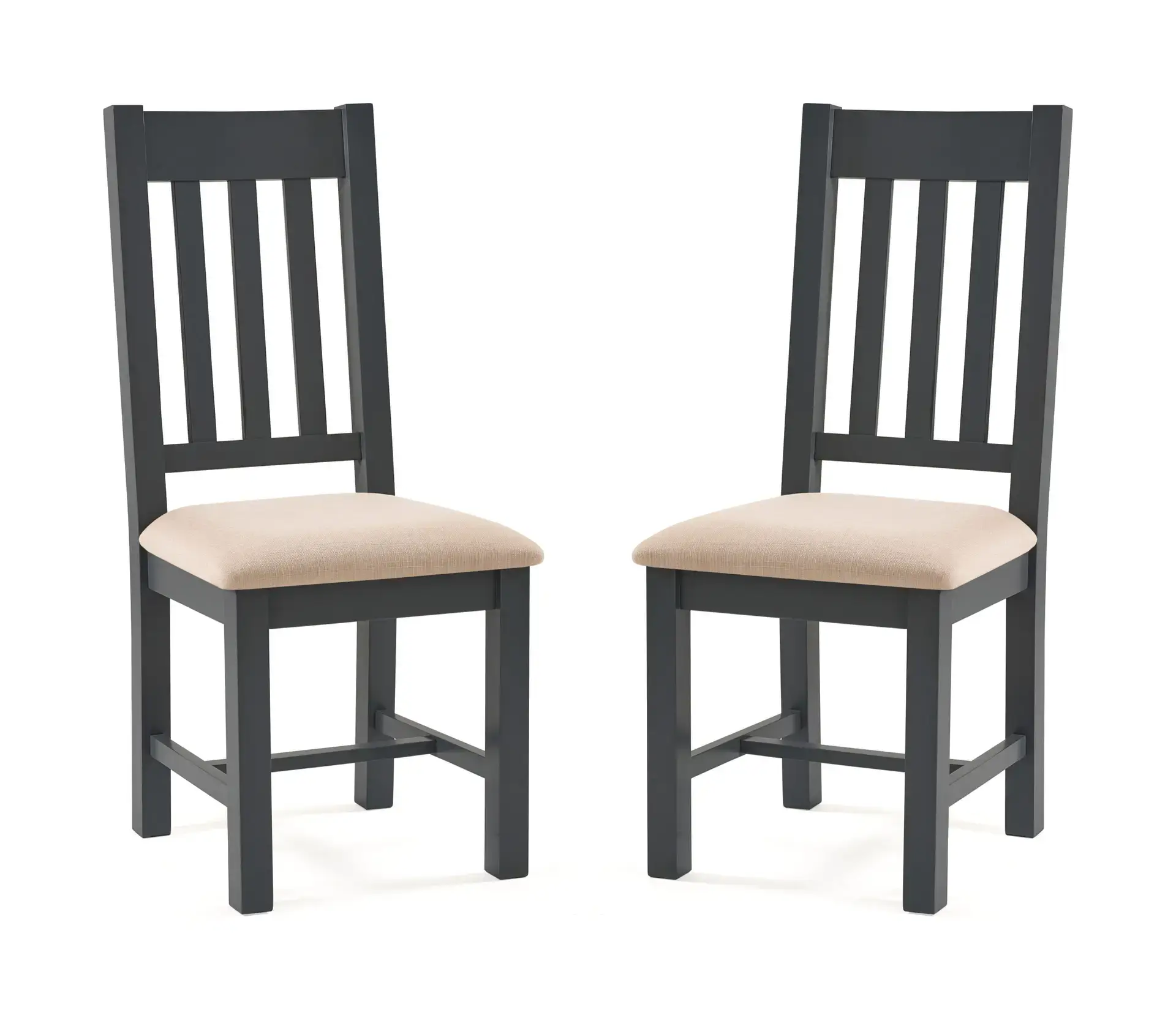 Set Of 2 Bordeaux Dining Chairs Dark Grey