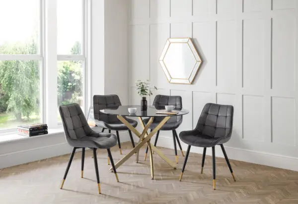Set Of 2 Hadid Dining Chairs - Grey - Image 8