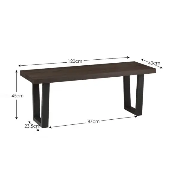 Brooklyn Bench - Dark Oak - Image 3