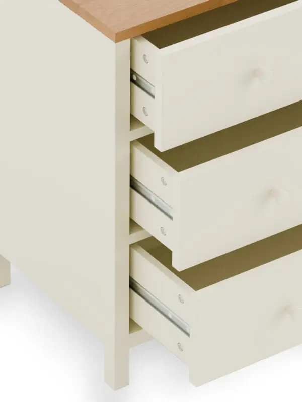 Coxmoor 3 Drawer Chest - Ivory and Oak - Image 5