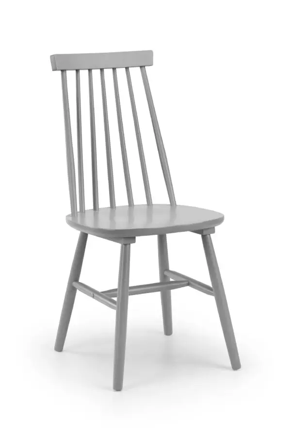 Set Of 2 Alassio Spindle Back Dining Chairs - Grey - Image 2