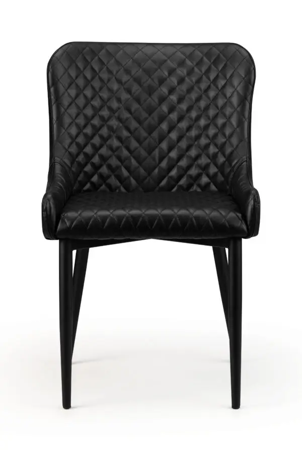 Brooklyn Oak Round Table & 4 Luxe Black Chairs