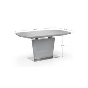 Como Grey High Gloss Table , 1 Grey Luxe High Bench and 2 Grey Luxe Chairs