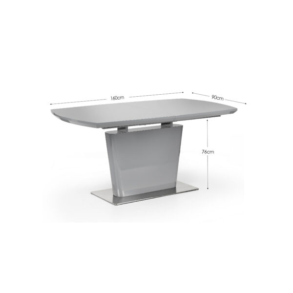 Como Grey High Gloss Table and 6 Grey Luxe Chairs