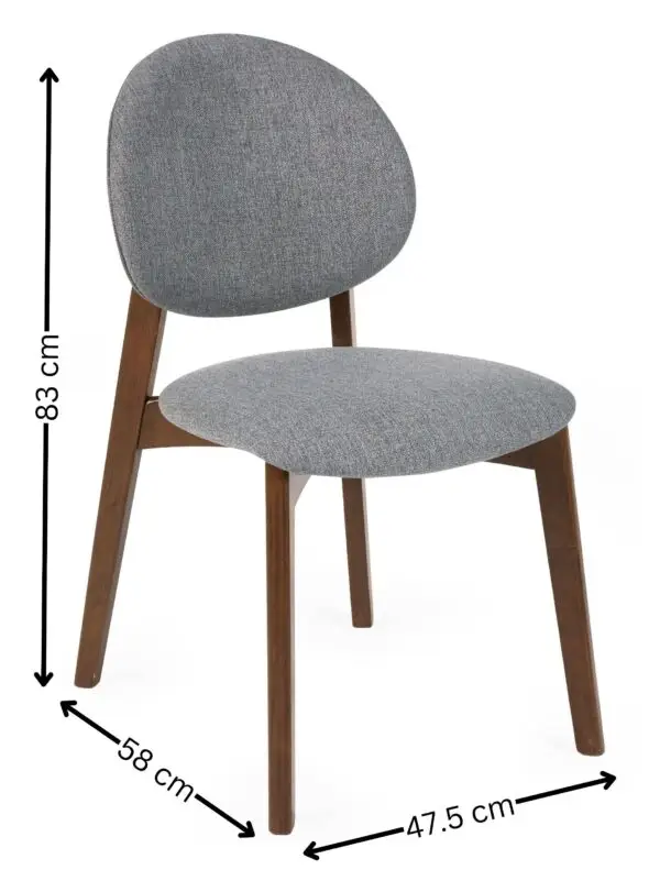 Set of 2 Artemis Walnut and 
Grey Dining Chairs - Image 12