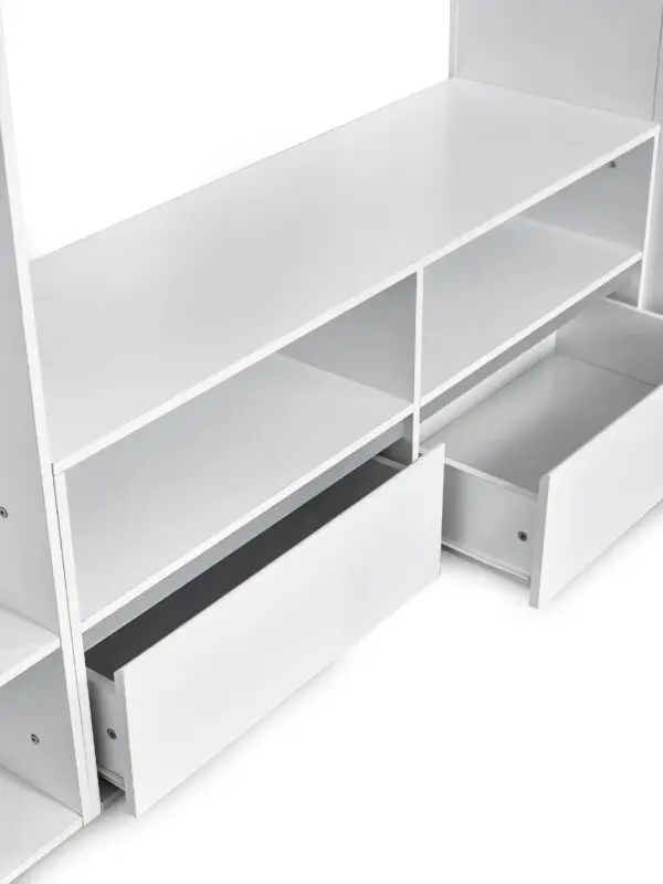 Gaia 90cm Single Highsleeper TV Bed - White and Silver - Image 10