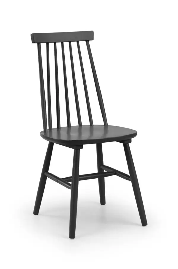 Set Of 2 Alassio Spindle Back Dining Chairs - Black - Image 3