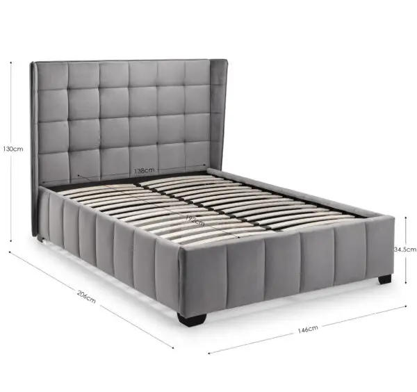 Gatsby 135cm Double Bed - Light Grey - Image 9