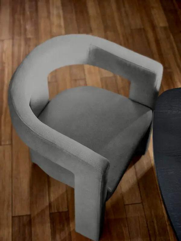 Elara Grey Chenille Upholstered  Chair - Image 5
