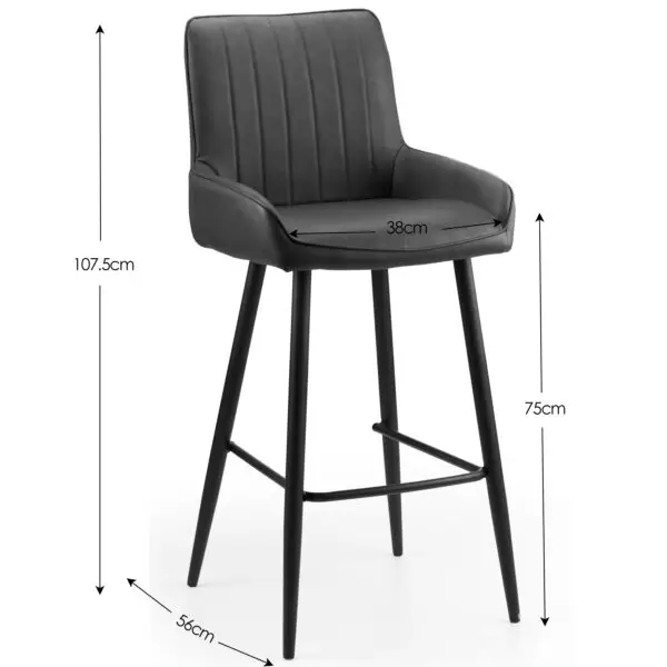 Brooklyn Dark Oak Bar Table And 2 Soho Bar Stool - Image 3