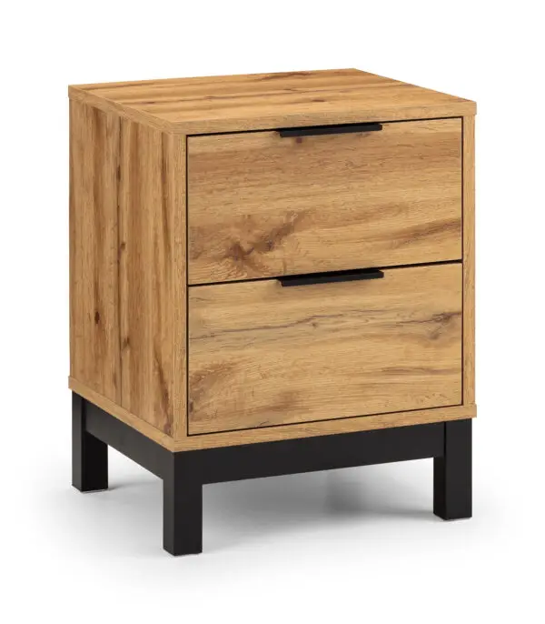 Bali 2 Drawer Bedside - Light Oak - Image 2