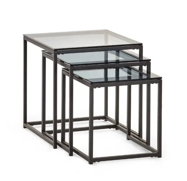 Chicago Nest Of 3 Tables Smoked Glass - Image 2