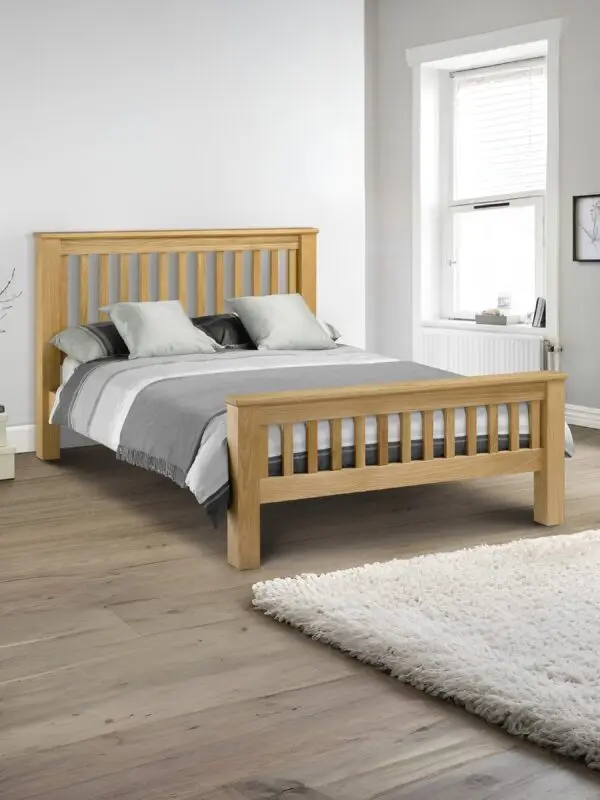 Amsterdam Oak High Footend 135cm Double Bed - Image 2