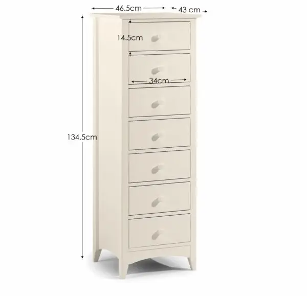 Cameo 7 Drawer Narrow Chest - Image 5