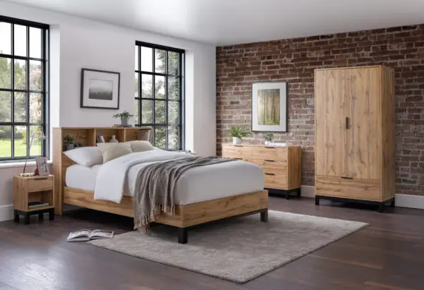 Bali 2 Door 1 Drawer Wardrobe - Light Oak - Image 13
