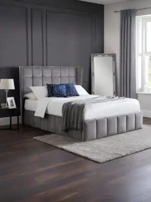 Gatsby Ottoman Storage 135cm Double Bed - Light Grey