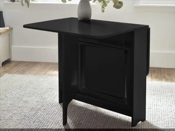 Gatan Small Gateleg Table With 2 Chairs - Black - Image 5