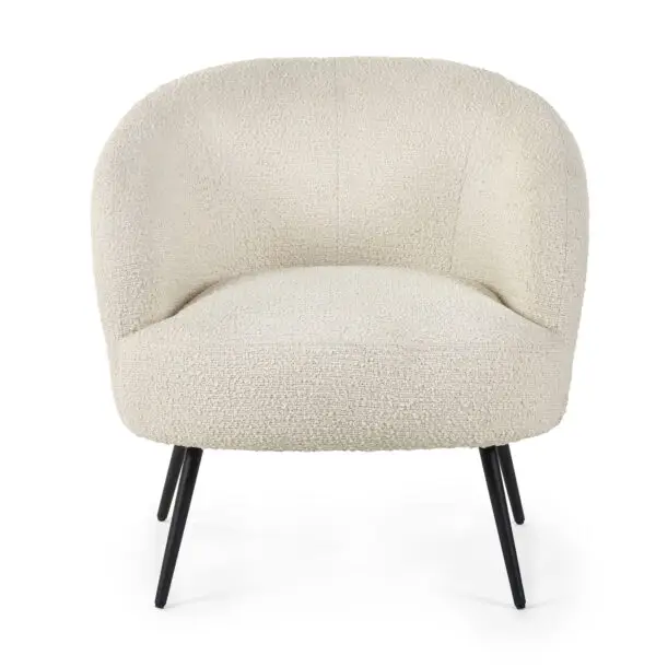 Gigi Boucle Accent Chair - Ivory - Image 3