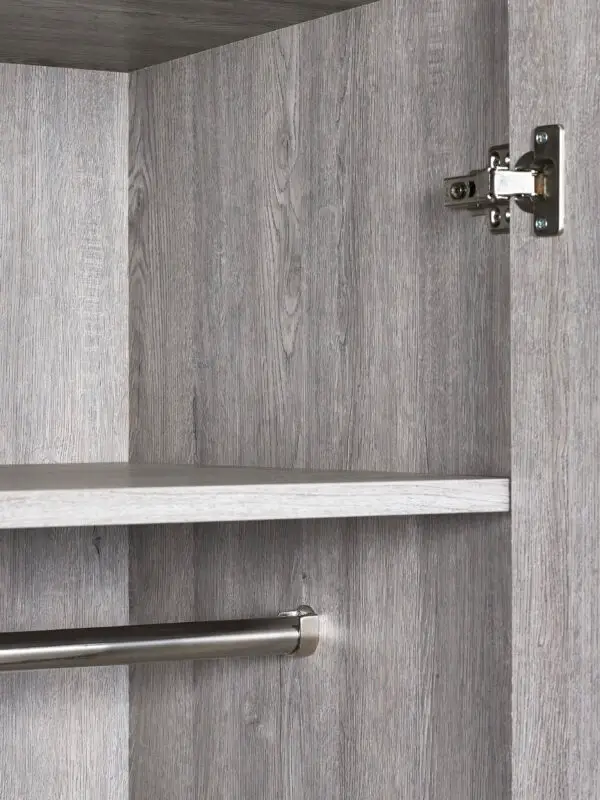 Bali 2 Door 1 Drawer Wardrobe - Grey Oak - Image 9