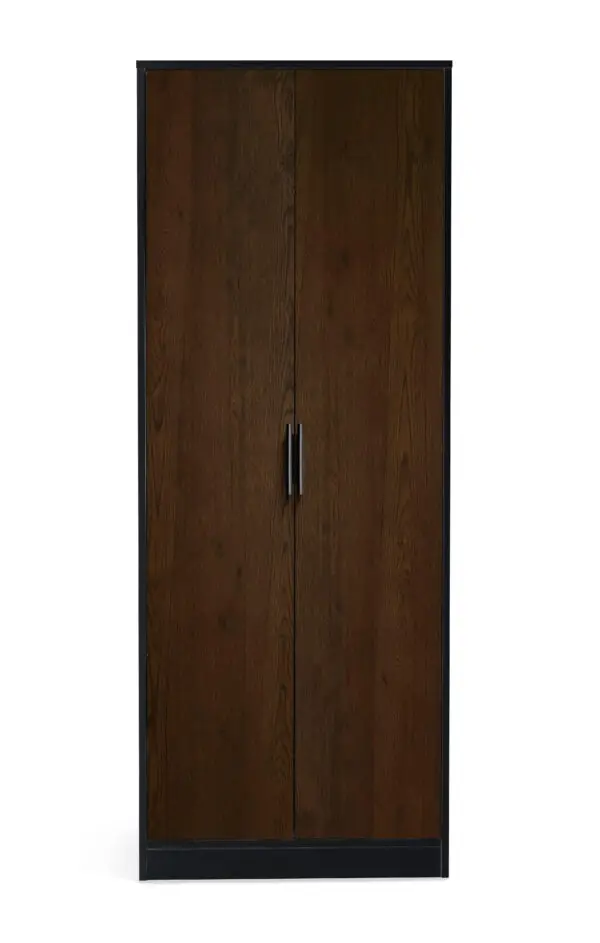 Alba 2 Door Wardrobe - Walnut/Black - Image 3