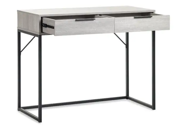 Bali 2 Drawer Dressing Table/Desk - Grey Oak - Image 3