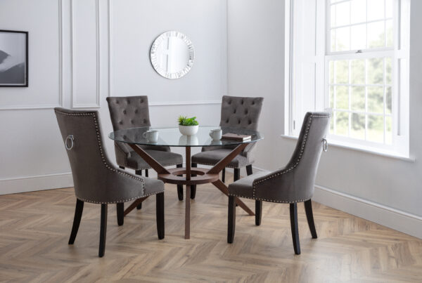 Chelsea 140cm Round Table and 4 Veneto Chairs - Image 4