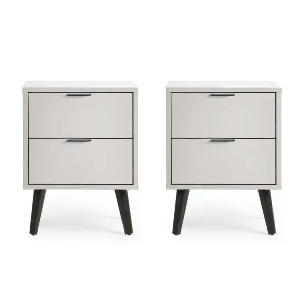 Alba 2 Drawer Bedside - Silk Grey - Image 2