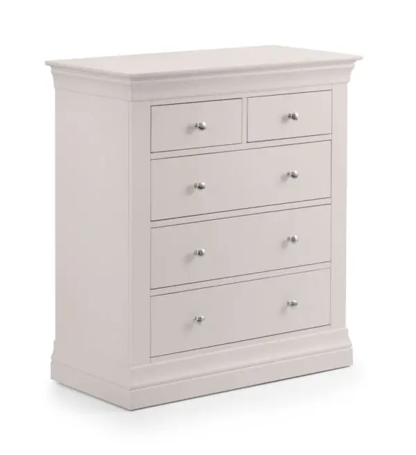 Clermont 3+2 Drawer Chest - Light Grey - Image 2