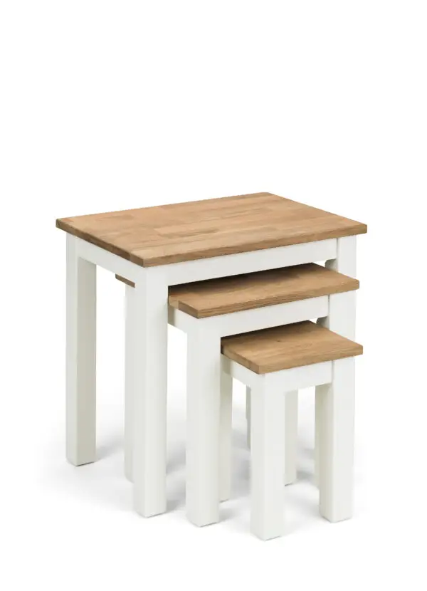Coxmoor Nest Of 3 Tables - Ivory & Oak - Image 2