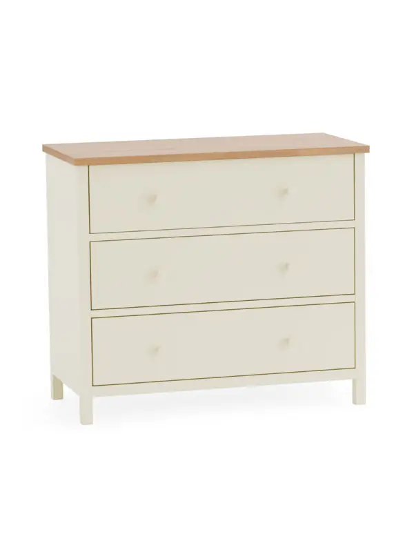 Coxmoor 3 Drawer Chest - Ivory and Oak - Image 2