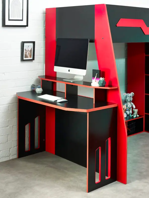 Eagle Single 90cm Gaming Highsleeper - Black and Red - Image 9